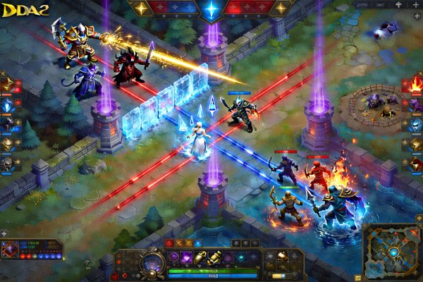 DOTA2游戏画面展示，经典MOBA策略竞技对战
